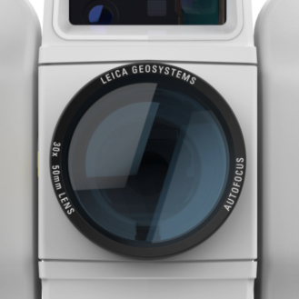  Linse på Leica TS20 robot-totalstation, der fremhæver avanceret opmålingsteknologi